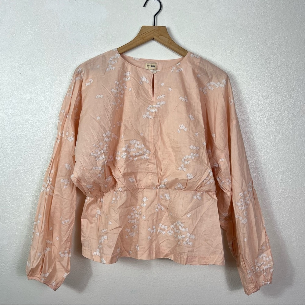 Uniqlo Pink Peach Cotton Blouse size medium